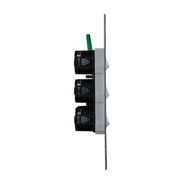 Stainless Steel Light Switch 6 Gang Vertical - Image 3