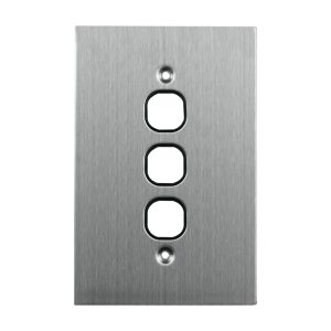 3 Gang Stainless Steel Grid Plate BLACK