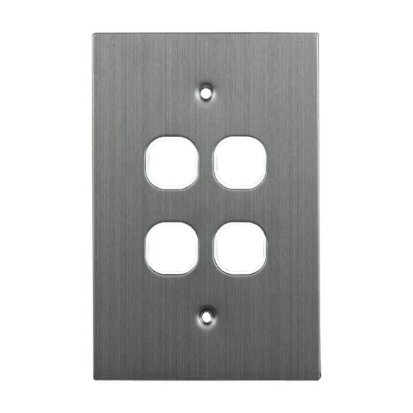 Stainless Steel Grid Plate 4 Gang