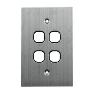 4 Gang Stainless Steel Grid Plate BLACK