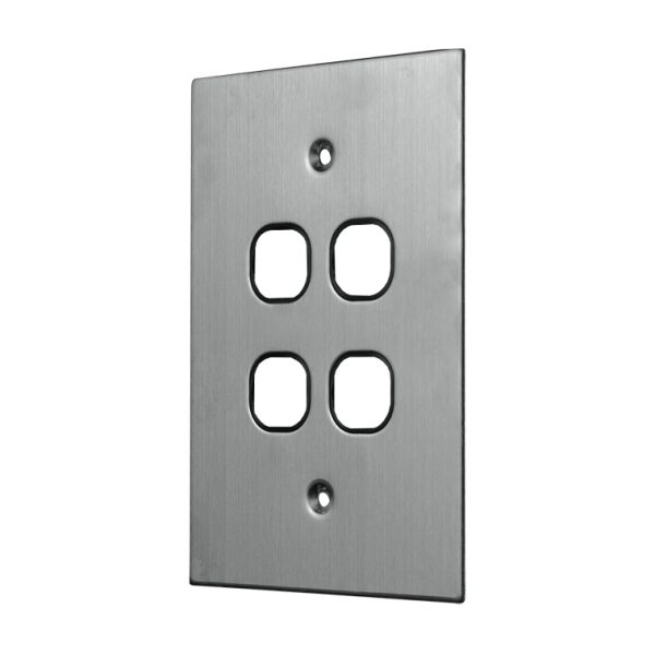 Grid Plate 4 Gang - BLACK - Image 2