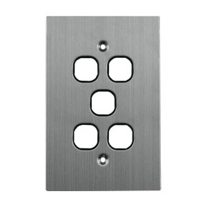 5 Gang Stainless Steel Grid Plate BLACK