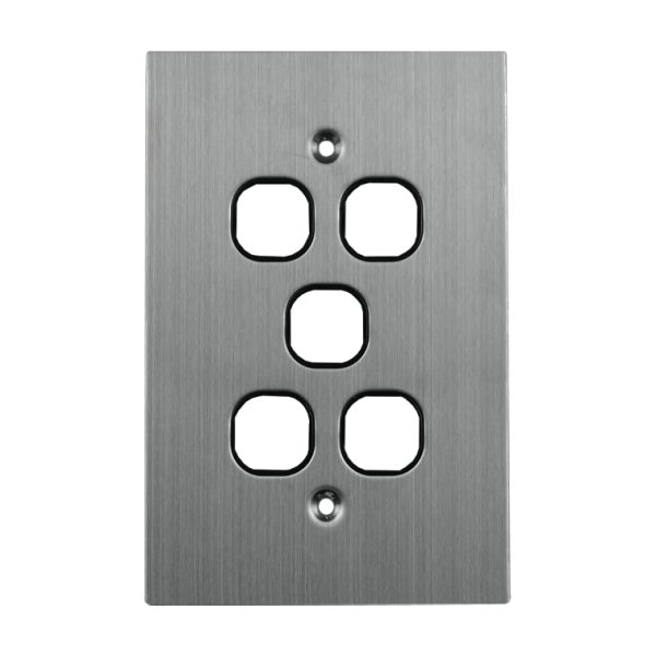 5 Gang Stainless Steel Grid Plate BLACK