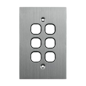 6 Gang Stainless Steel Grid Plate BLACK