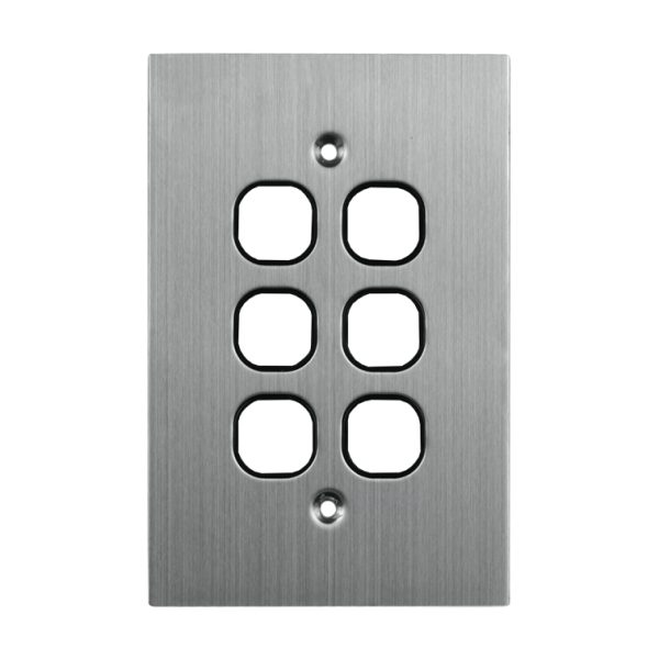 6 Gang Stainless Steel Grid Plate BLACK