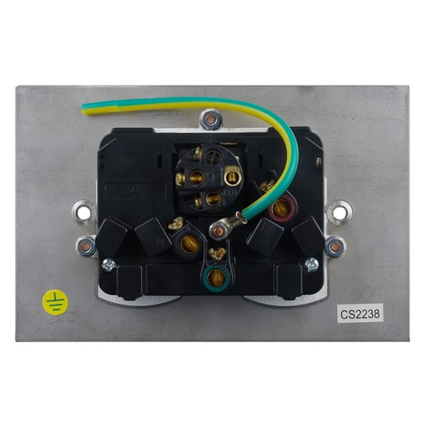 Stainless Steel Double Power Point with Extra Switch - Image 4