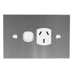 Stainless Steel GPO Single 10A 250V AC | PLATINUM Series