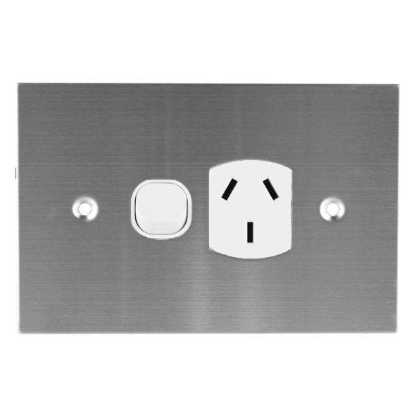 Stainless Steel GPO Single 10A 250V AC | PLATINUM Series