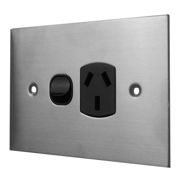 Stainless Steel Single Power Point - BLACK - Image 2