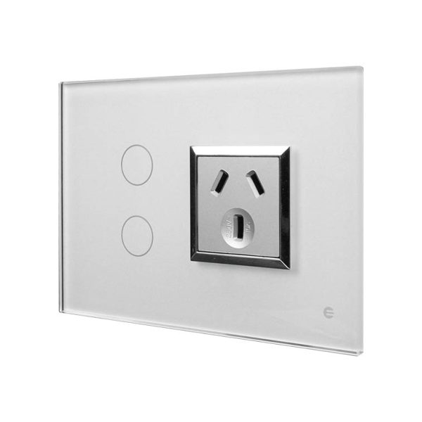 Glass Touch Power Point Single + Extra Switch I-TOUCH - Image 2