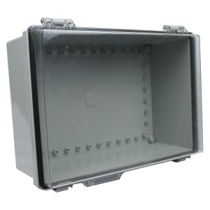 ip65 weatherproof enclosure 350 x 250 x 150mm clear hinged cover