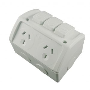 Double Weatherproof GPO with Extra Switch 10A 250V